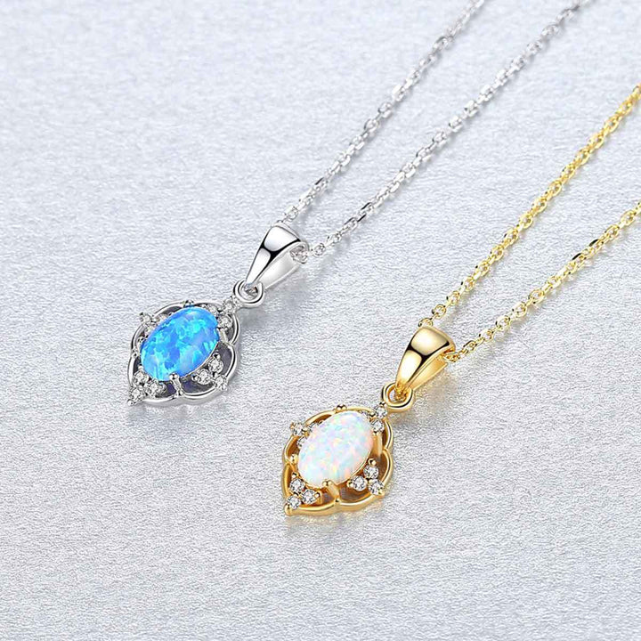 Collier en argent sterling 925 avec breloque en opale Olivenorma