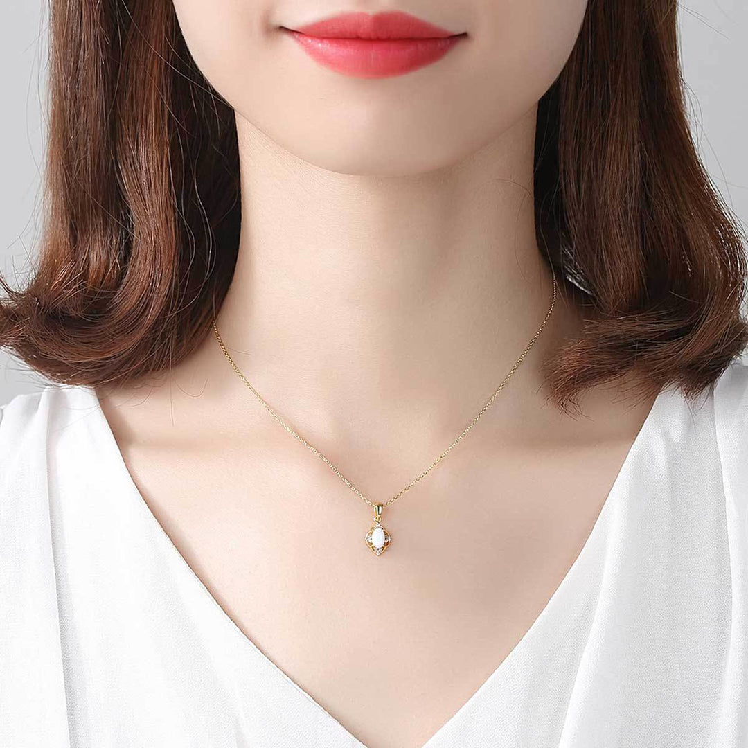 Collier en argent sterling 925 avec breloque en opale Olivenorma
