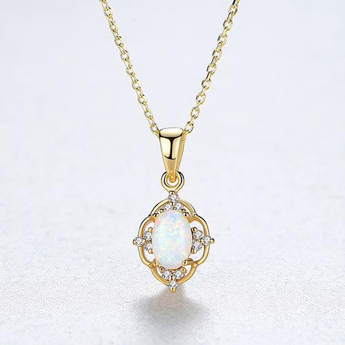 Collier en argent sterling 925 avec breloque en opale Olivenorma