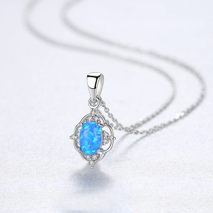 Collier en argent sterling 925 avec breloque en opale Olivenorma