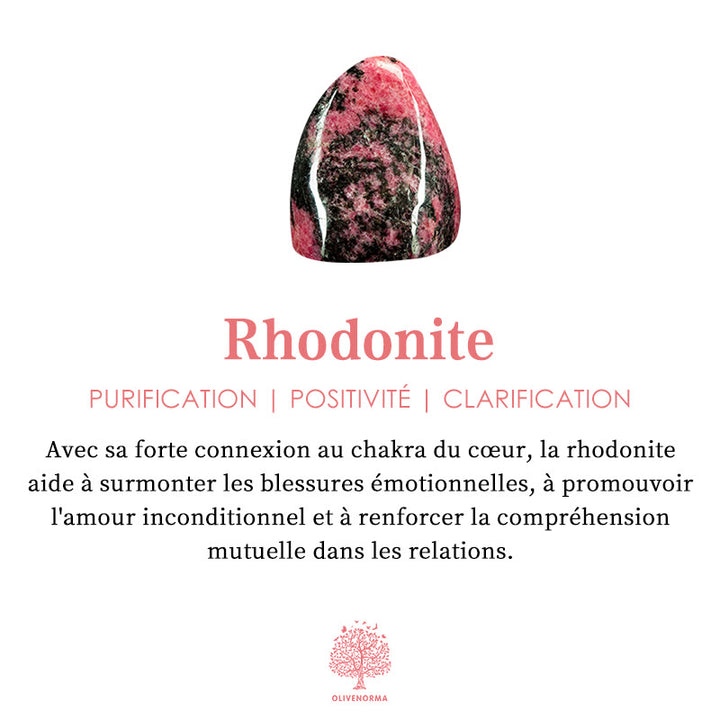 Pyramide d'orgone en quartz fraise Olivenorma avec rhodonite arbre de vie