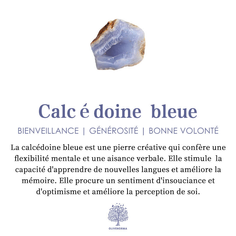 Pyramide d'orgone en calcédoine bleue et fluorite Olivenorma
