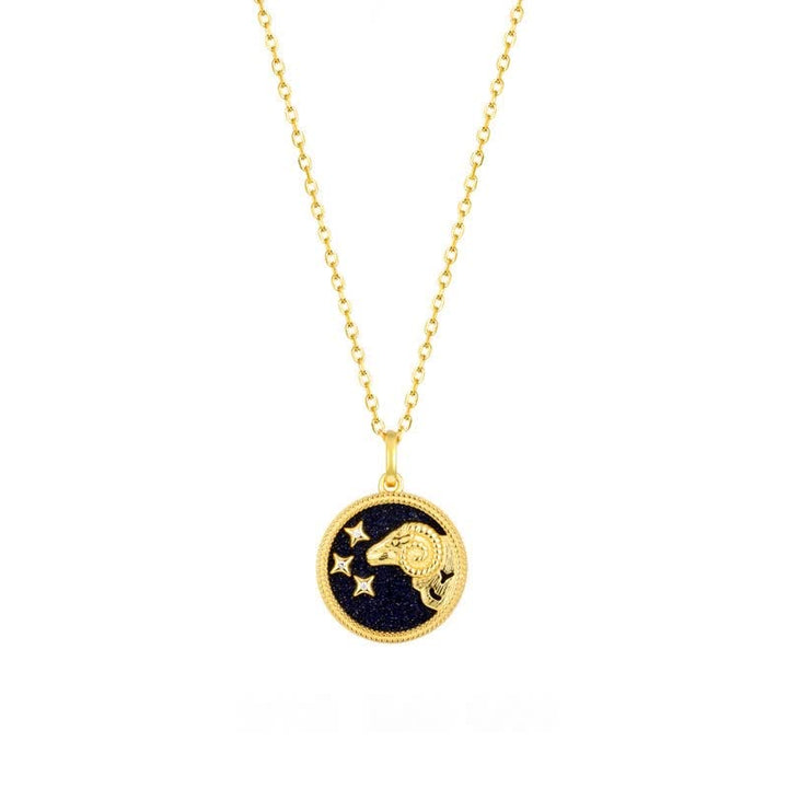 Collier d'écoute du zodiaque en grès bleu 