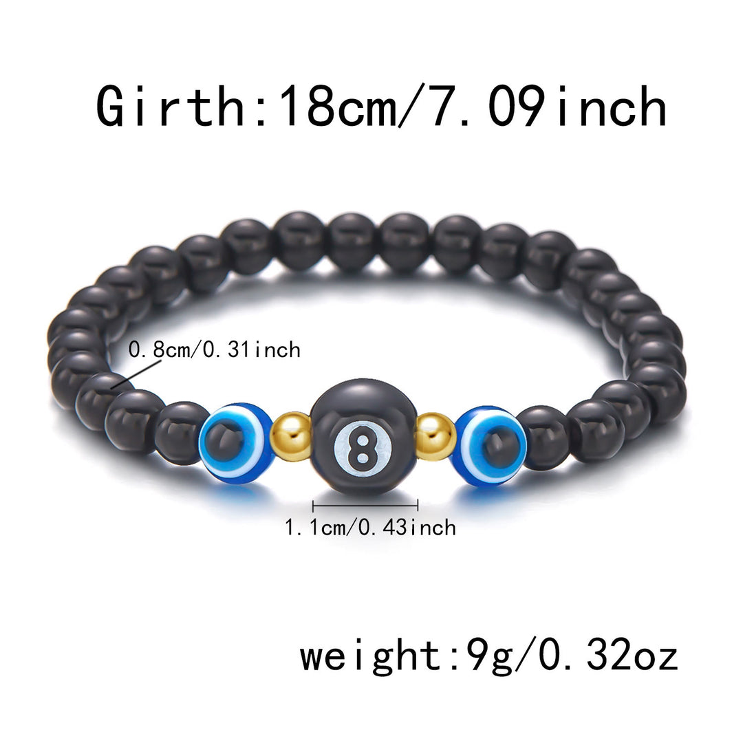 Bracelet de perles contre le mauvais œil en onyx noir naturel Olivenorma
