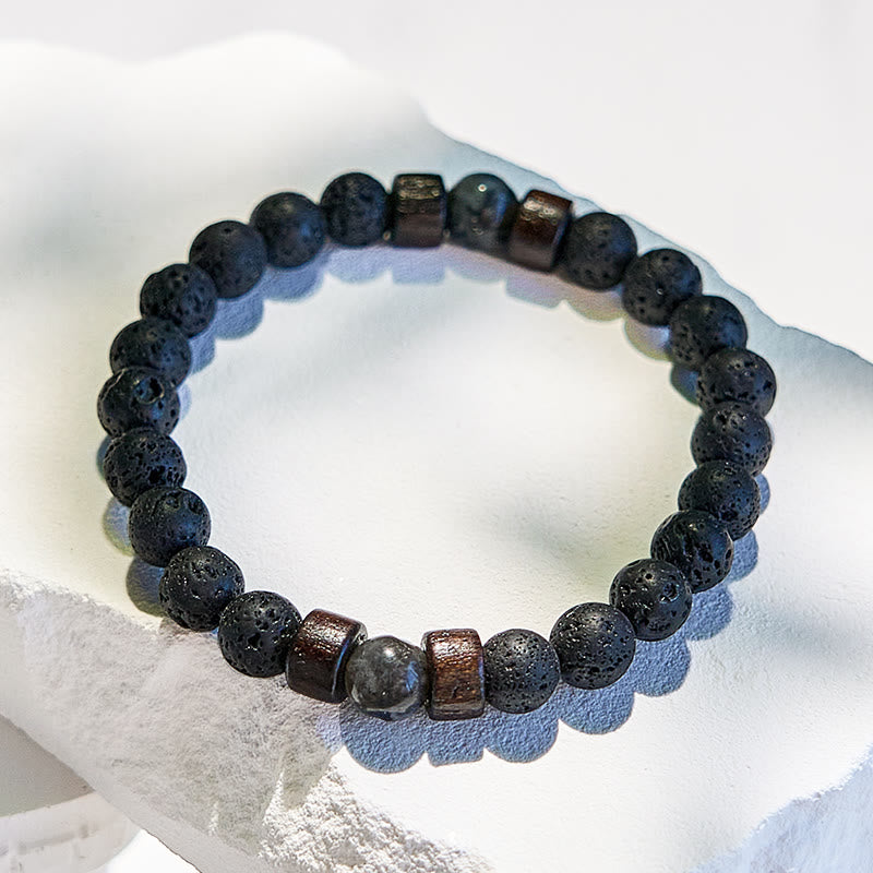 Bracelet en perles de pierre de lave et œil de tigre Olivenorma