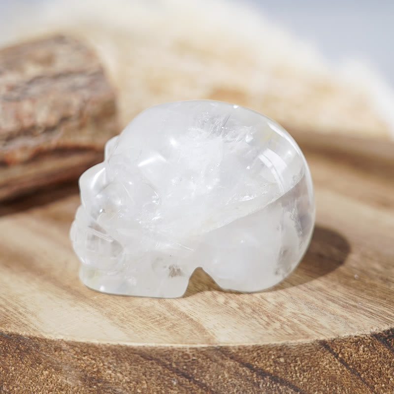 Crâne de cristal de décoration en pierre précieuse naturelle transparente Olivenorma
