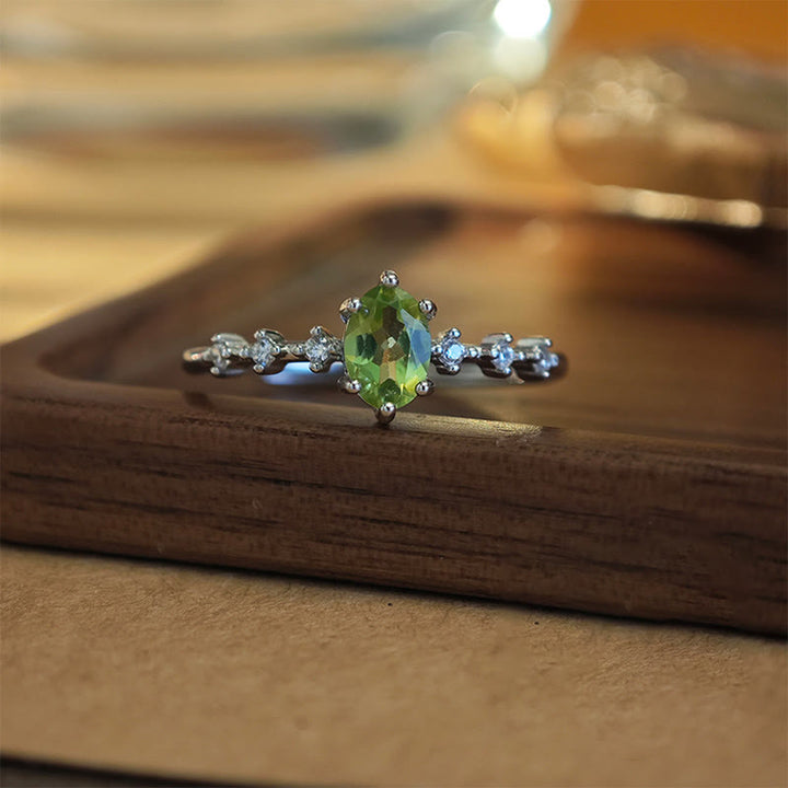 Collier et bague en argent sterling avec péridot naturel Olivenorma - Anneau - image 0