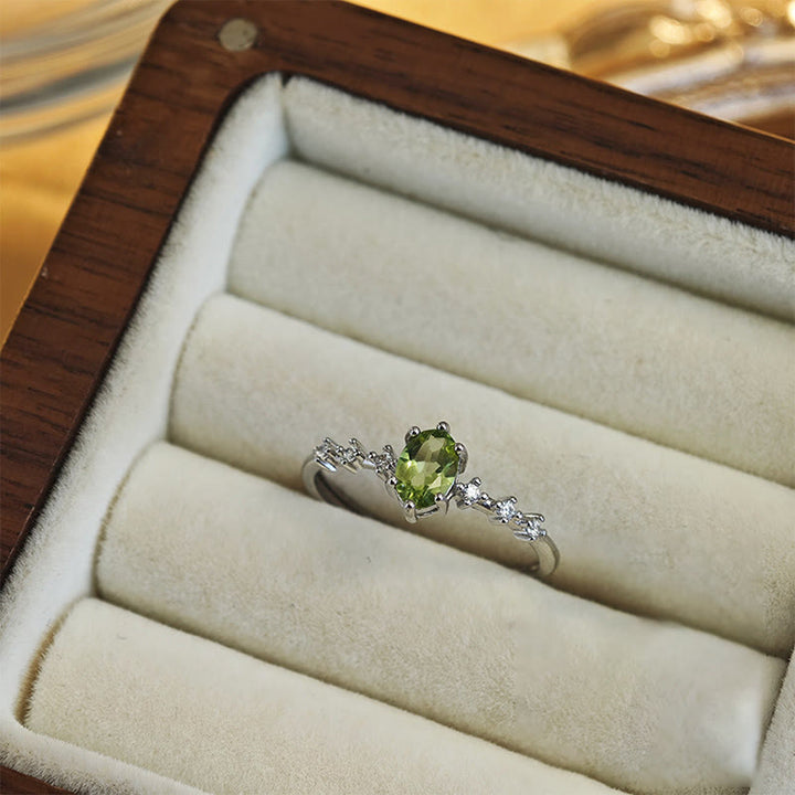 Collier et bague en argent sterling avec péridot naturel Olivenorma