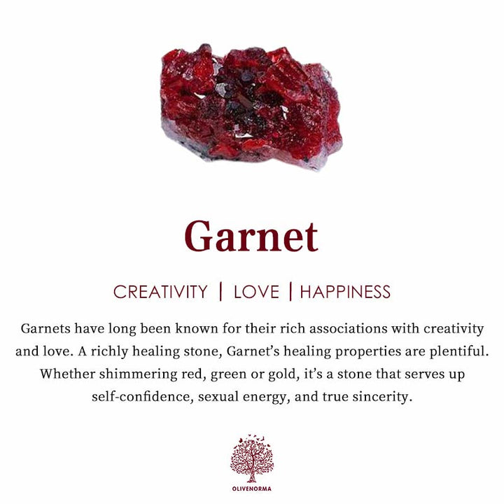 Bague étoile en forme de cœur avec grenat naturel Olivenorma