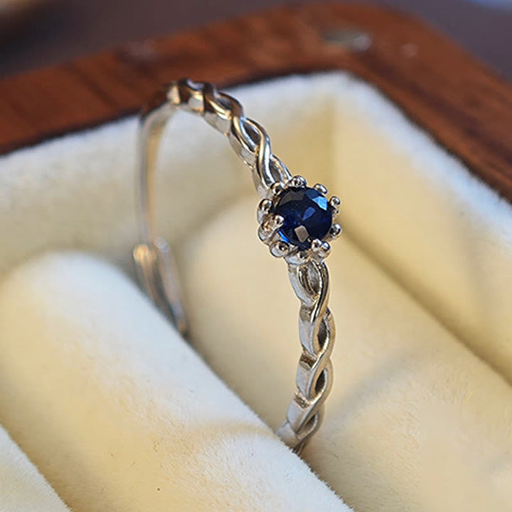 Bague ajustable en argent sterling avec saphir naturel Olivenorma