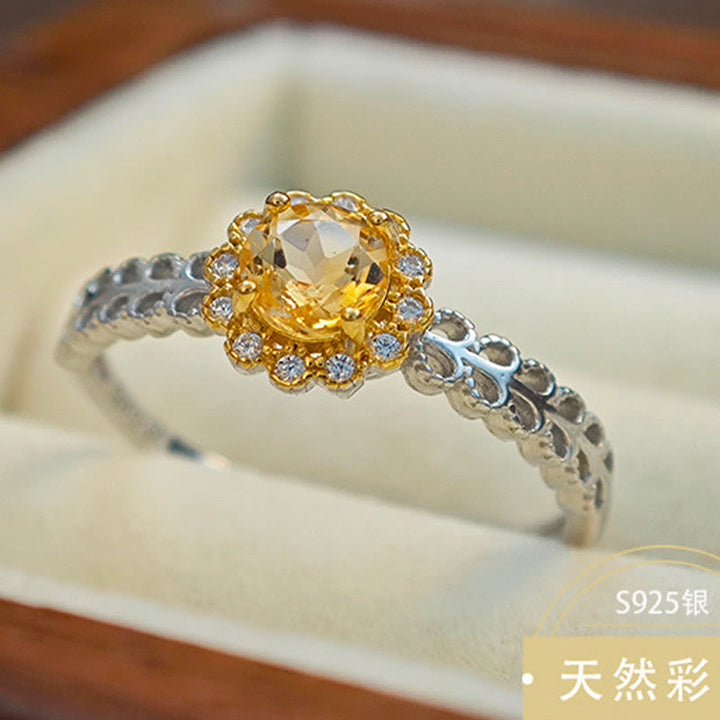 Bague Tournesol Citrine Naturelle Olivenorma