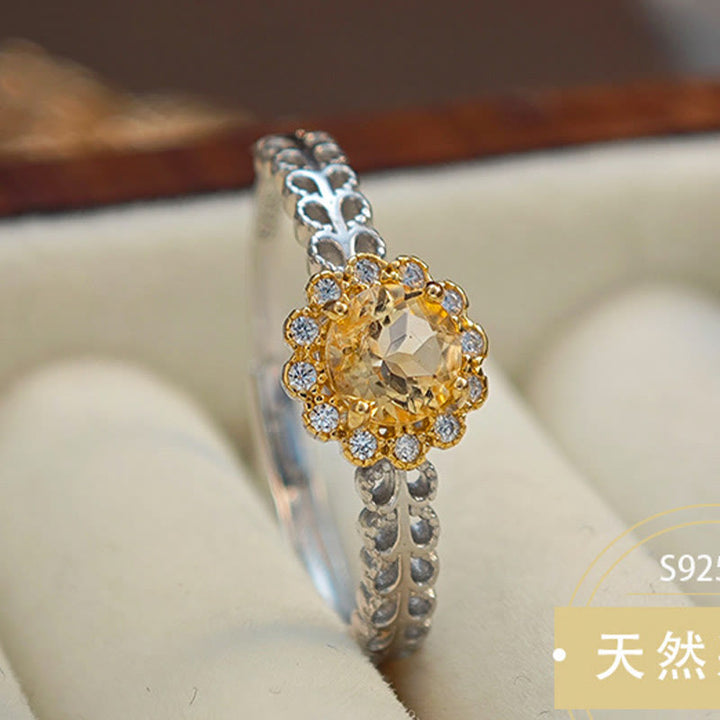 Bague Tournesol Citrine Naturelle Olivenorma