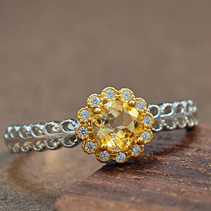 Bague Tournesol Citrine Naturelle Olivenorma