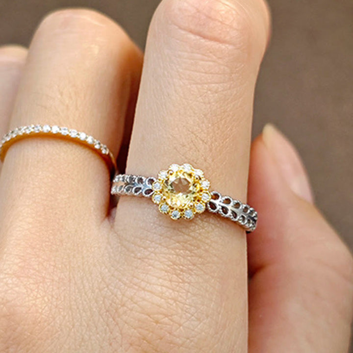 Bague Tournesol Citrine Naturelle Olivenorma