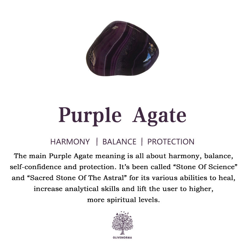 Pendentif carillon éolien en agate violette et améthyste naturelle Olivenorma
