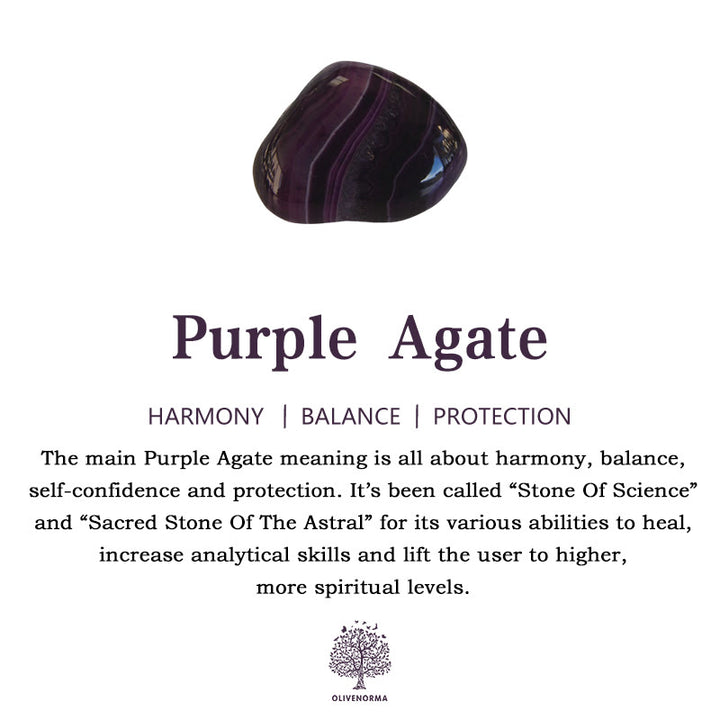 Pendentif carillon éolien en agate violette et améthyste naturelle Olivenorma