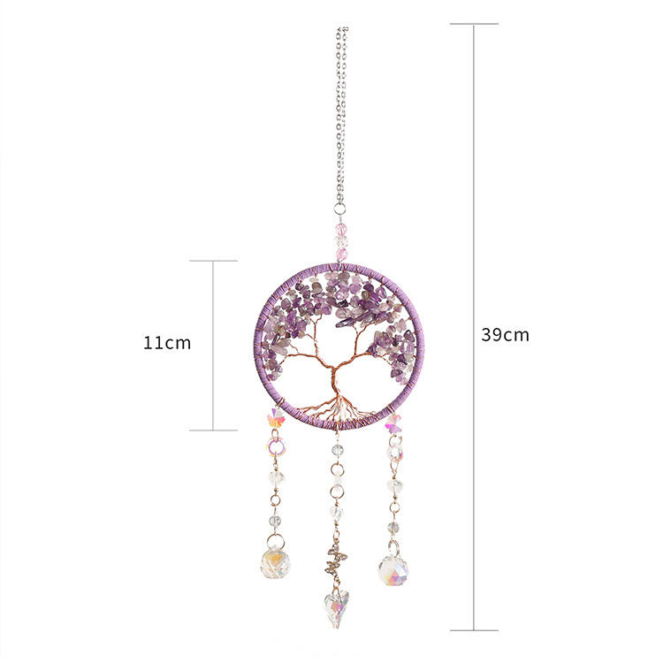 Carillon éolien Olivenorma Améthyste Aigue-marine Tourmaline Arbre de vie