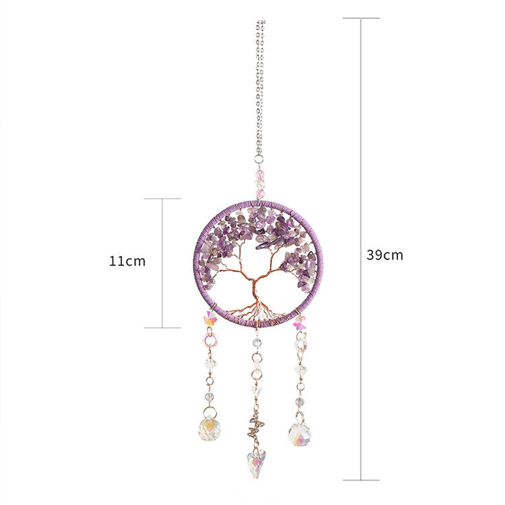 Carillon éolien Olivenorma Améthyste Aigue-marine Tourmaline Arbre de vie