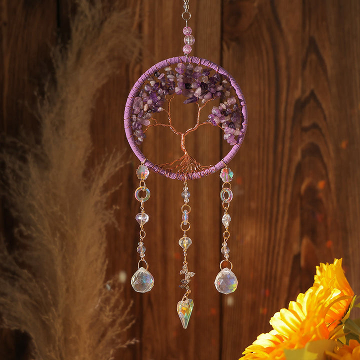 Carillon éolien Olivenorma Améthyste Aigue-marine Tourmaline Arbre de vie