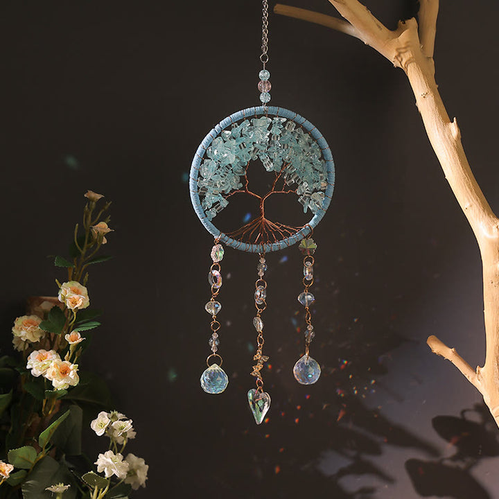 Carillon éolien Olivenorma Améthyste Aigue-marine Tourmaline Arbre de vie