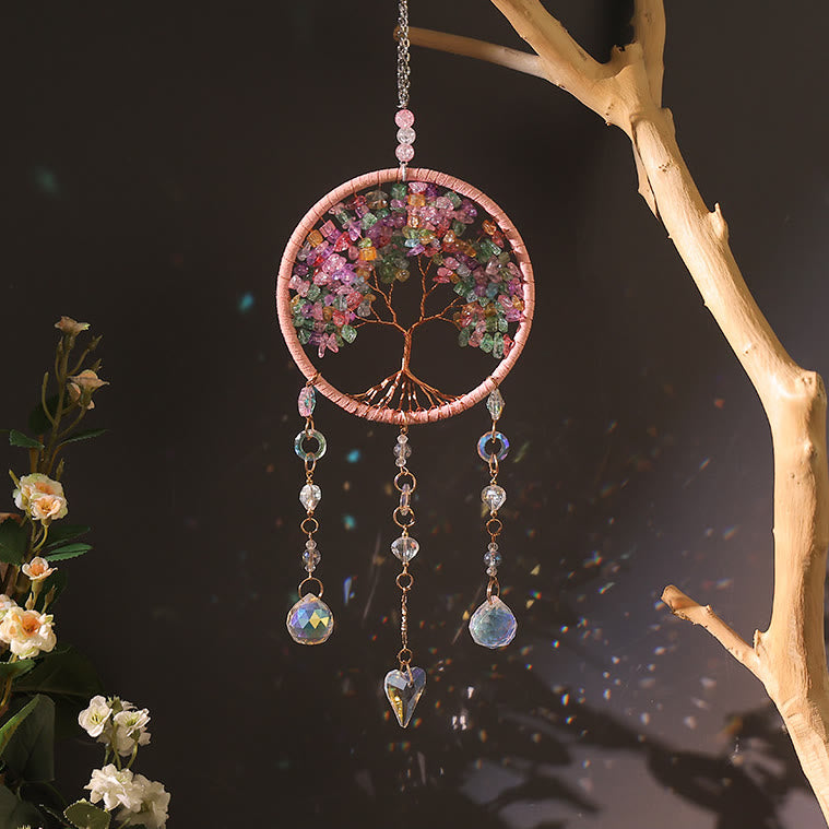 Carillon éolien Olivenorma Améthyste Aigue-marine Tourmaline Arbre de vie