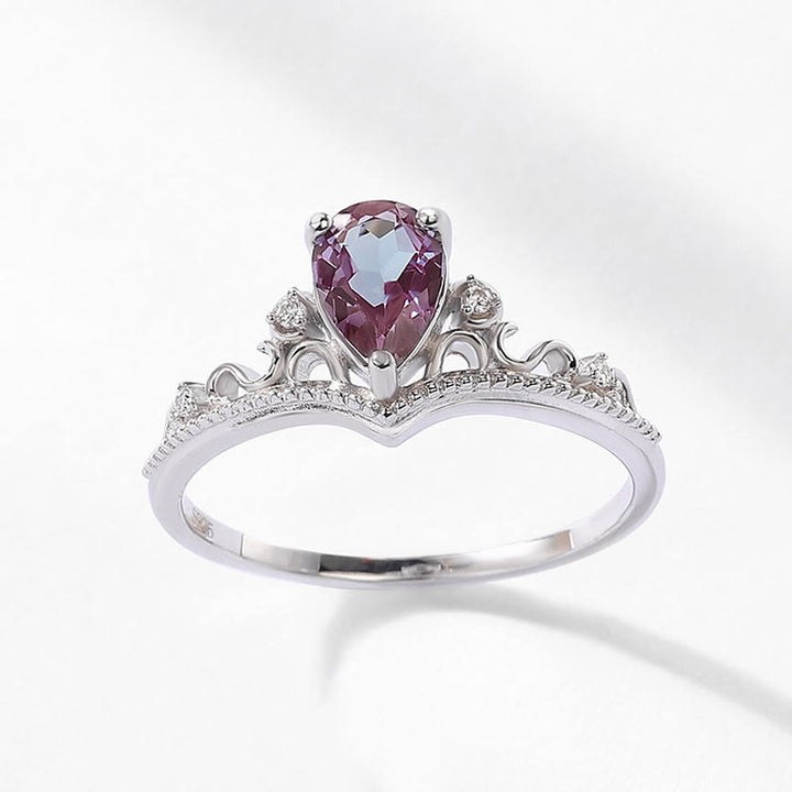 Ensemble de 2 bagues vintage en alexandrite naturelle Olivenorma