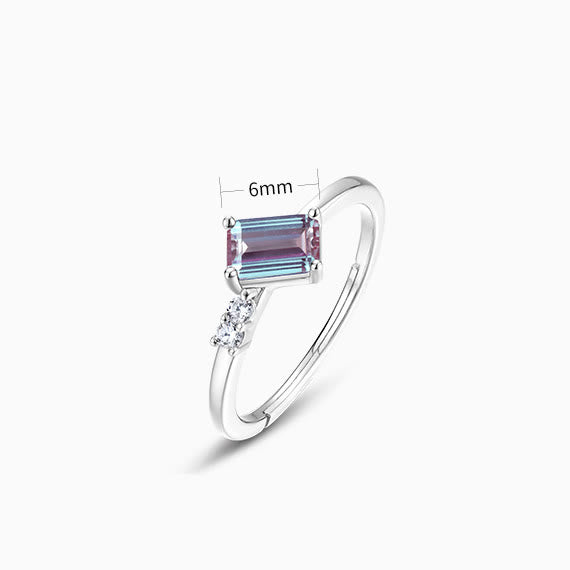 Bague à bande géométrique en alexandrite naturelle Olivenorma