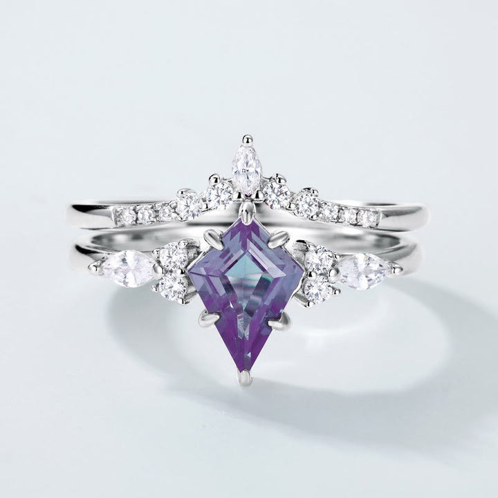 Ensemble de 2 bagues en alexandrite naturelle Olivenorma