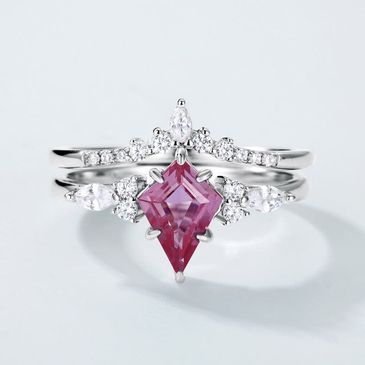 Ensemble de 2 bagues en alexandrite naturelle Olivenorma