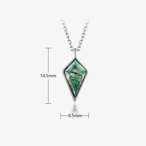 Ensemble de bijoux en agate mousse naturelle taillée en cerf-volant Olivenorma