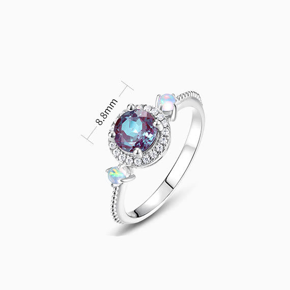 Ensemble de bijoux avec pendentif rond en alexandrite naturelle Olivenorma