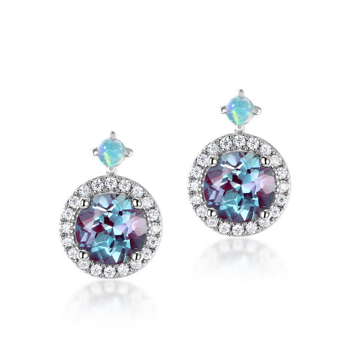 Ensemble de bijoux avec pendentif rond en alexandrite naturelle Olivenorma