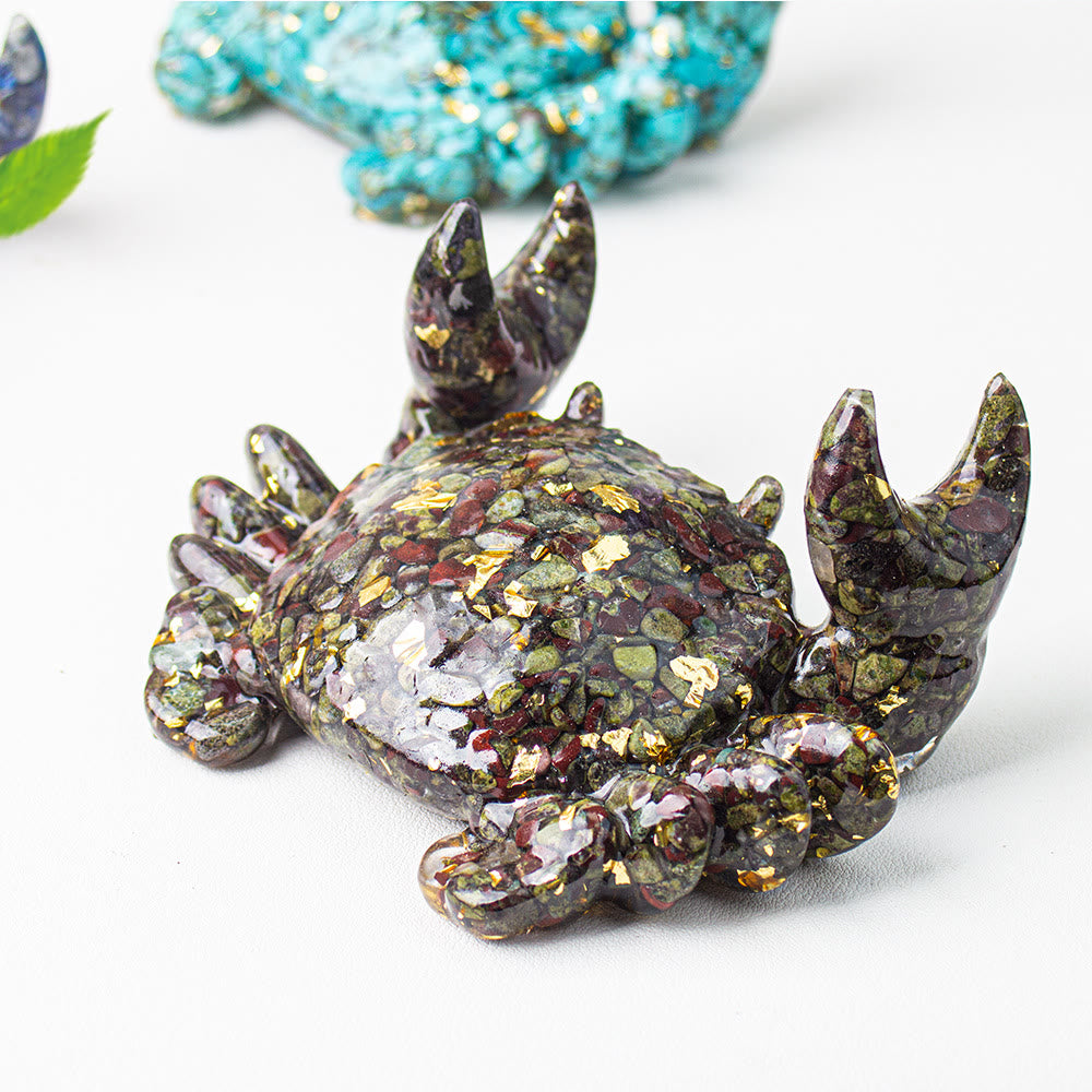 Support de téléphone en cristal époxy en forme de crabe Olivenorma , décoration en pierres précieuses