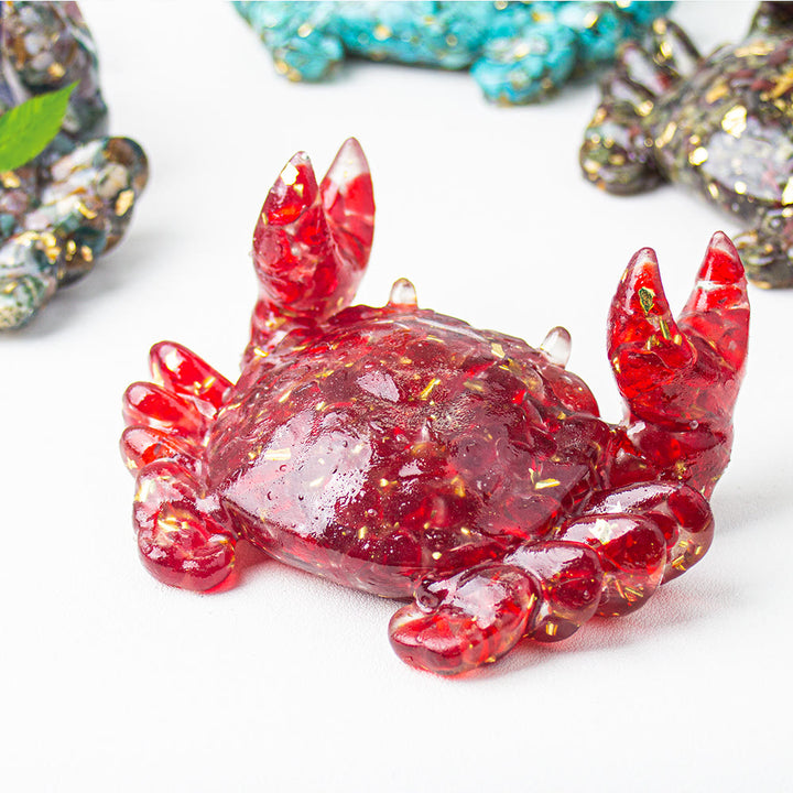 Support de téléphone en cristal époxy en forme de crabe Olivenorma , décoration en pierres précieuses