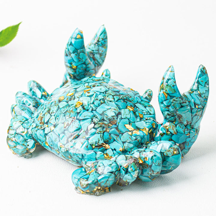 Support de téléphone en cristal époxy en forme de crabe Olivenorma , décoration en pierres précieuses