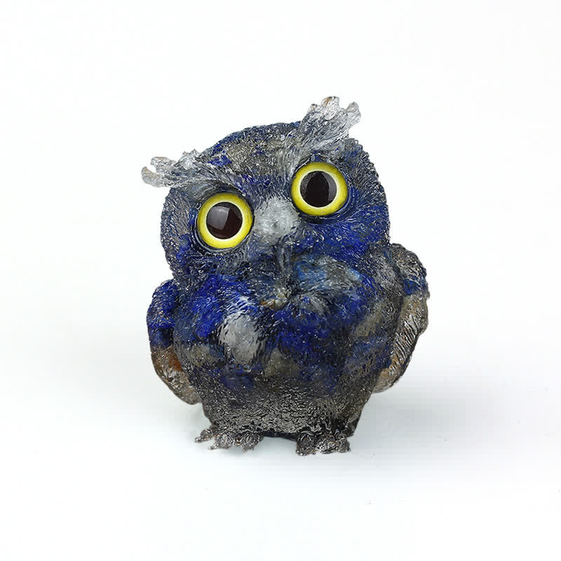 Décoration en pierre précieuse de hibou en cristal naturel Olivenorma