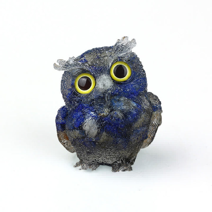 Décoration en pierre précieuse de hibou en cristal naturel Olivenorma
