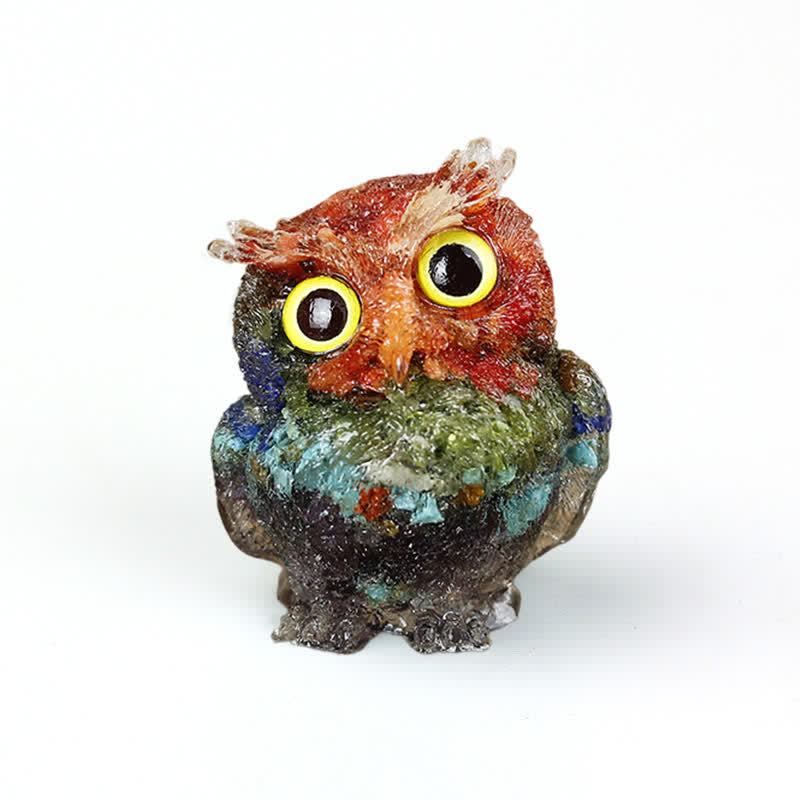 Figurine de hibou en cristal Olivenorma Wise Guardian, décoration en pierre précieuse - Agate rouge + Jaspe rouge + Péridot + Turquoise + Lapis-lazuli + Améthyste - 2,08 po (L) * 1,57 po (l) * 1,45 po (H) - image 64