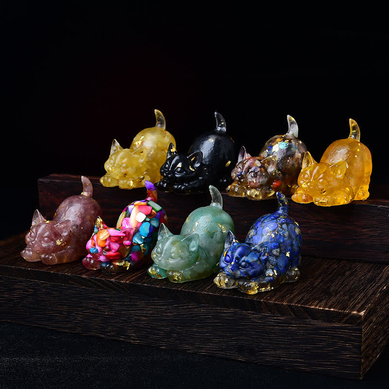 Figurine de chat en cristal Olivenorma Playful Blessing, décoration en pierre précieuse - image 3