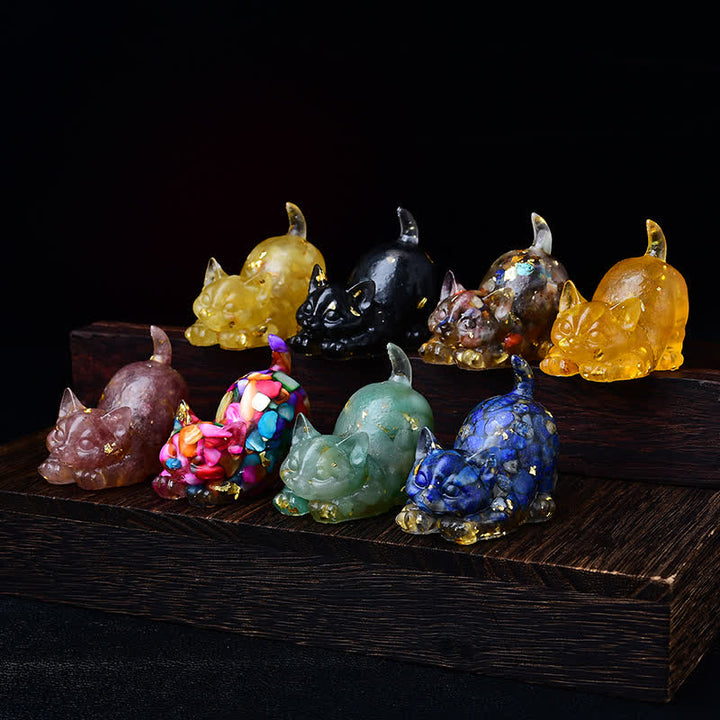 Figurine de chat en cristal Olivenorma Playful Blessing, décoration en pierre précieuse - image 3