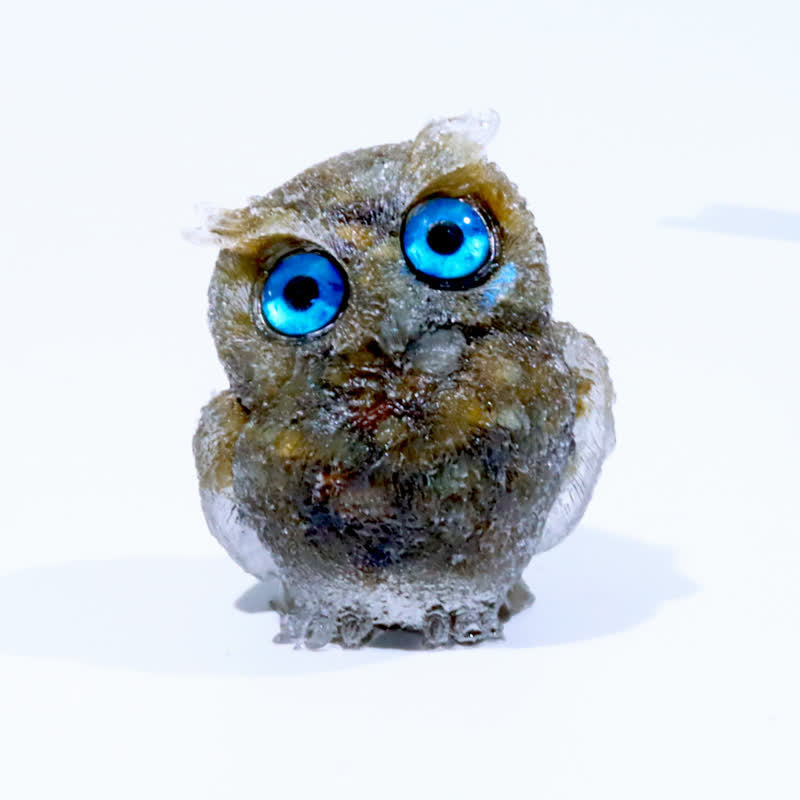 Figurine de hibou en cristal Olivenorma Wise Guardian, décoration en pierre précieuse - Labradorite #Œil bleu - 2,08 po (L) * 1,57 po (l) * 1,45 po (H) - image 90
