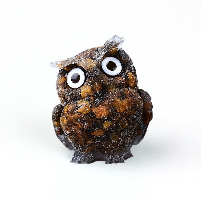 Figurine de hibou en cristal Olivenorma Wise Guardian, décoration en pierre précieuse - Œil de tigre #Œil blanc - 2,08 po (L) * 1,57 po (l) * 1,45 po (H) - image 8