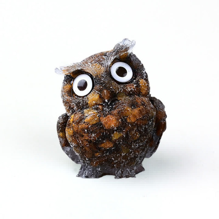 Figurine de hibou en cristal Olivenorma Wise Guardian, décoration en pierre précieuse - Œil de tigre #Œil blanc - 2,08 po (L) * 1,57 po (l) * 1,45 po (H) - image 8