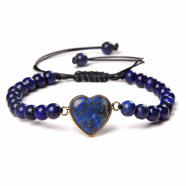 Bracelet tressé de guérison en quartz naturel avec pierre empereur du cœur Olivenorma - Lapia Lazuli#Corde Noire - image 5
