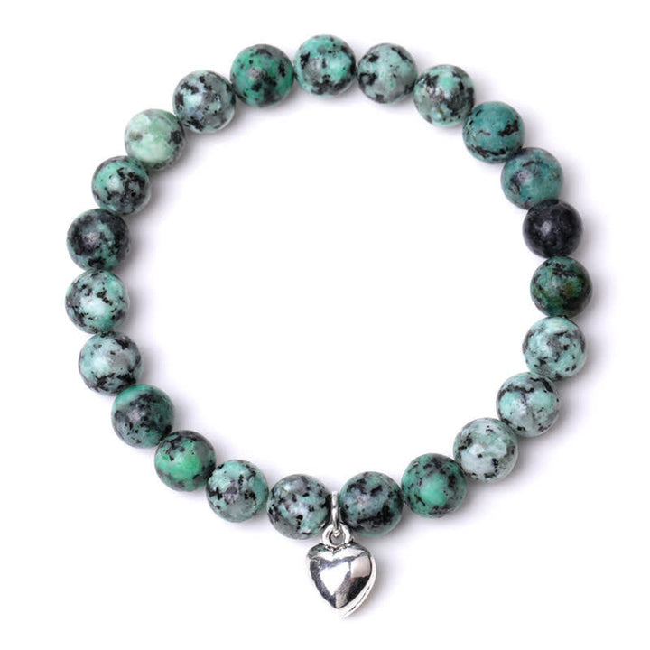 Bracelet d'équilibre et de guérison en pierre naturelle de quartz en forme de cœur Olivenorma