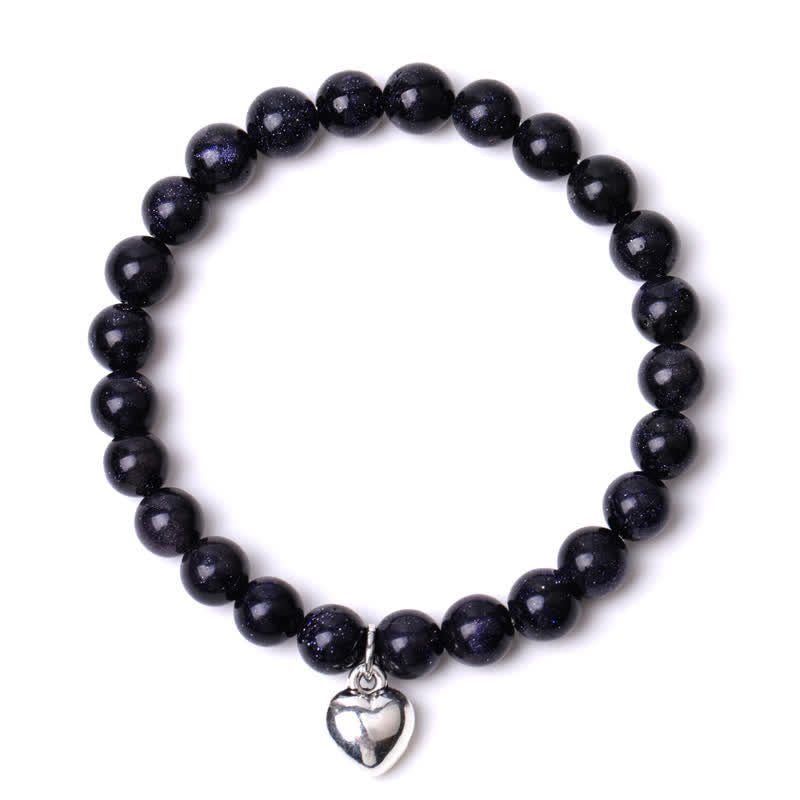 Bracelet d'équilibre et de guérison en pierre naturelle de quartz en forme de cœur Olivenorma