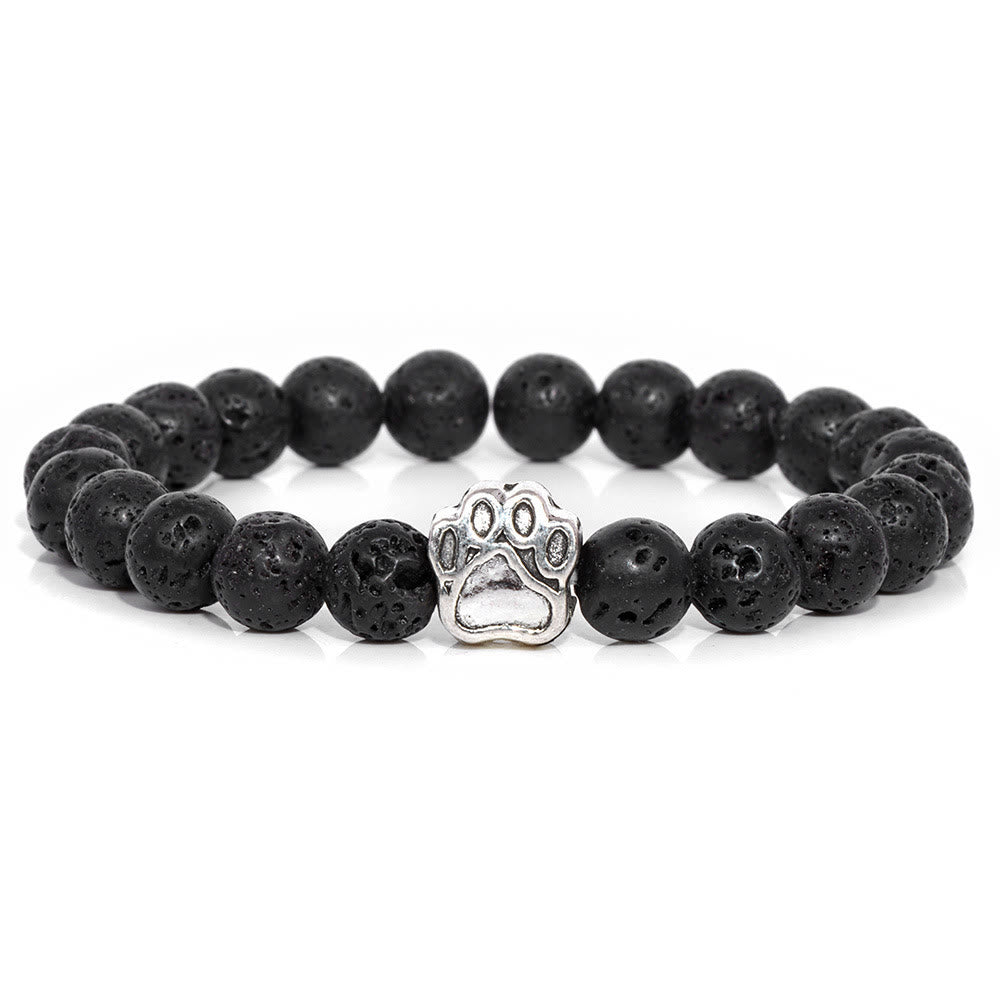 Bracelet pendentif patte de chien en perles de pierre naturelle Olivenorma