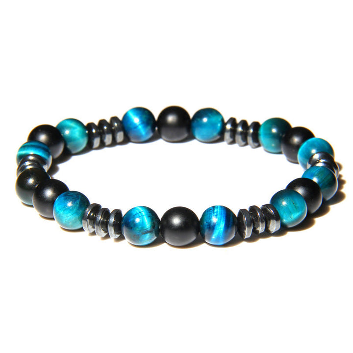Bracelet en perles d'hématite œil de tigre naturel Olivenorma
