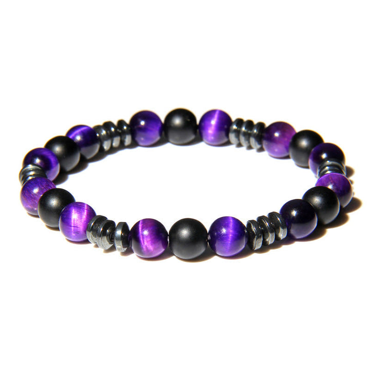 Bracelet en perles d'hématite œil de tigre naturel Olivenorma