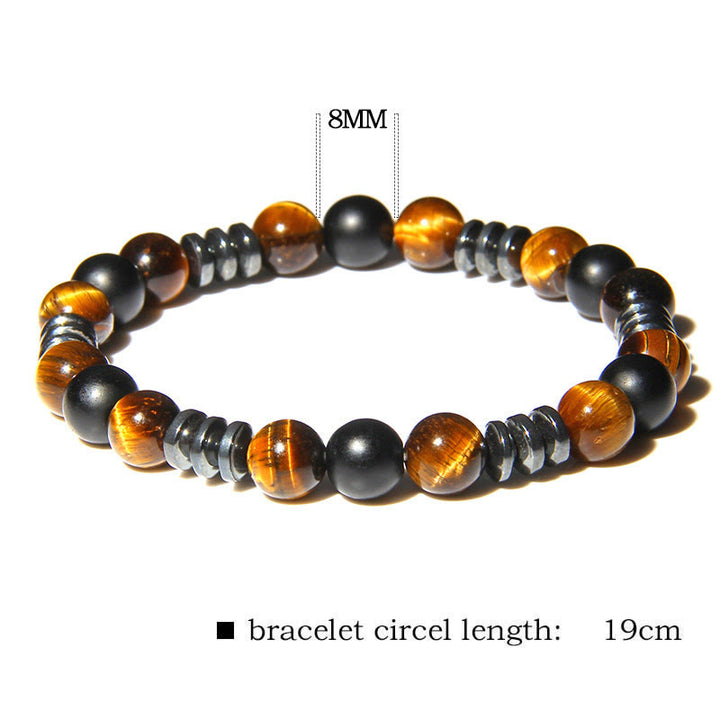 Bracelet en perles d'hématite œil de tigre naturel Olivenorma